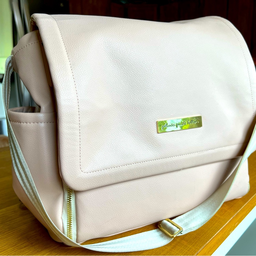 Petunia Pickle Bottom Blush Pink Backpack/Messenger Diaper Bag. Great condition.